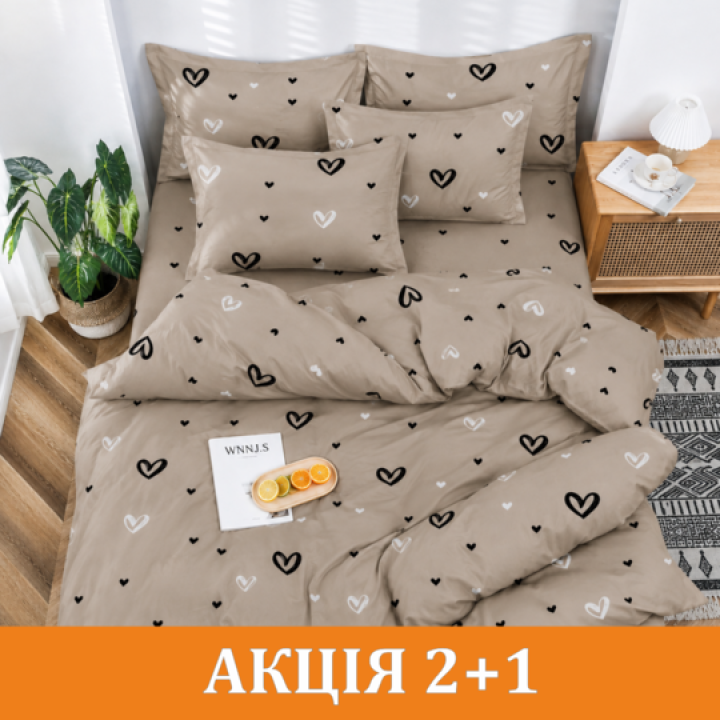 Комплект постельного белья "Серцебиение" поликоттон