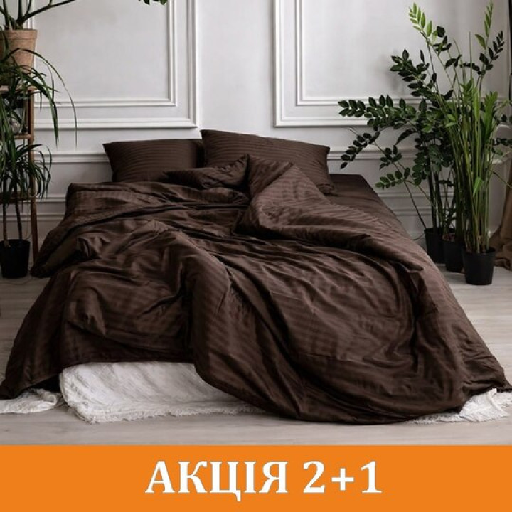 Комплект постельного белья "Шоколадка" Страйп-сатин (микрофибра)